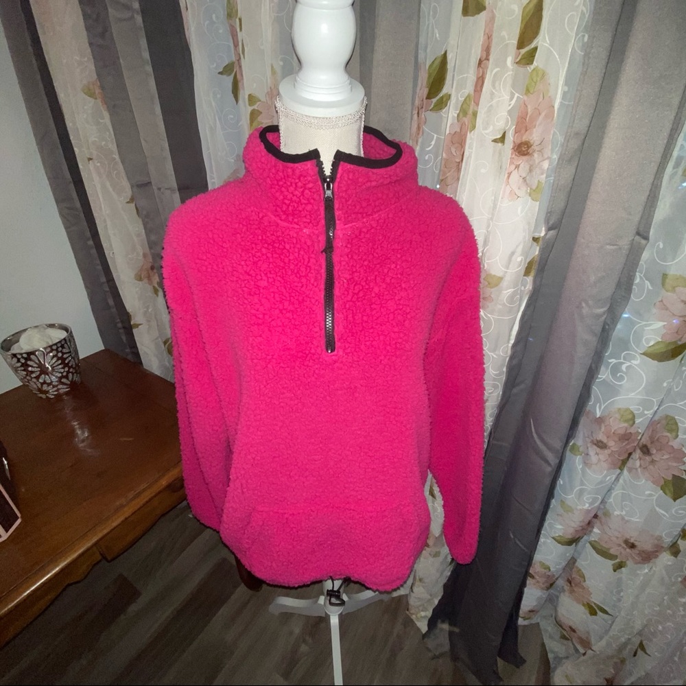 Sherpa comfy sweatshirt XL hot pink